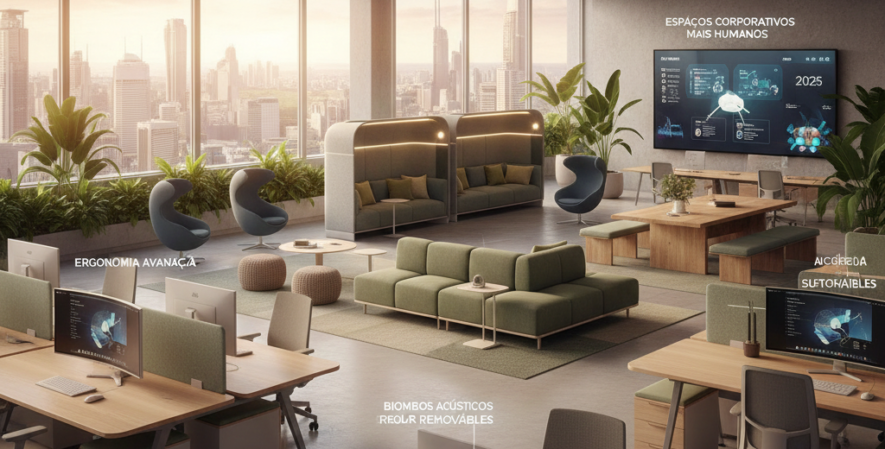 Retrospectiva 2025: As Tendências de Mobiliário Corporativo que Marcaram o Ano