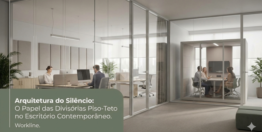 Arquitetura do Silêncio: O Papel das Divisórias Piso-Teto no Escritório Contemporâneo