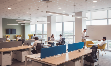 O impacto da iluminação e das cores do mobiliário no rendimento da equipe