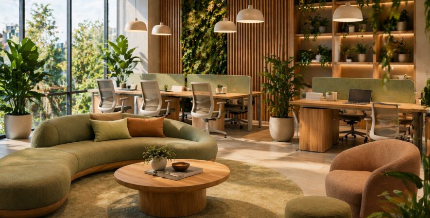 Biophilic Design: Como a Humanização dos Escritórios Está Transformando o Mobiliário Corporativo
